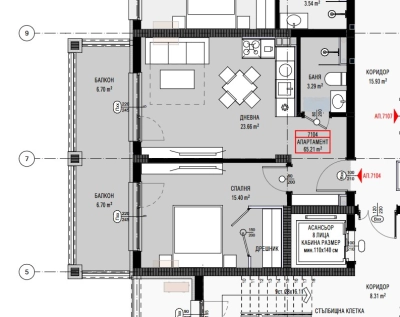 Двустаен апартамент в новострояща се сграда в Sunny View Central