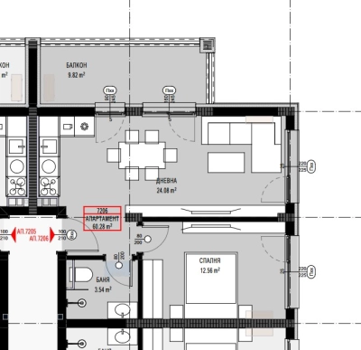 Двустаен апартамент в Sunny View Central, до Cacao Beach